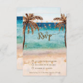 boho beach sand wedding bridal shower rsvp card (Front/Back)