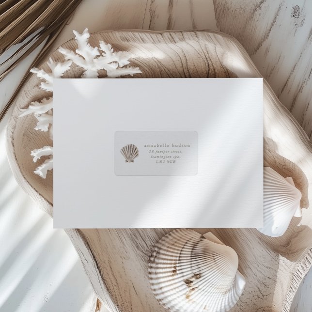 Boho Beach Shell Baby Shower Label (Creator Uploaded)