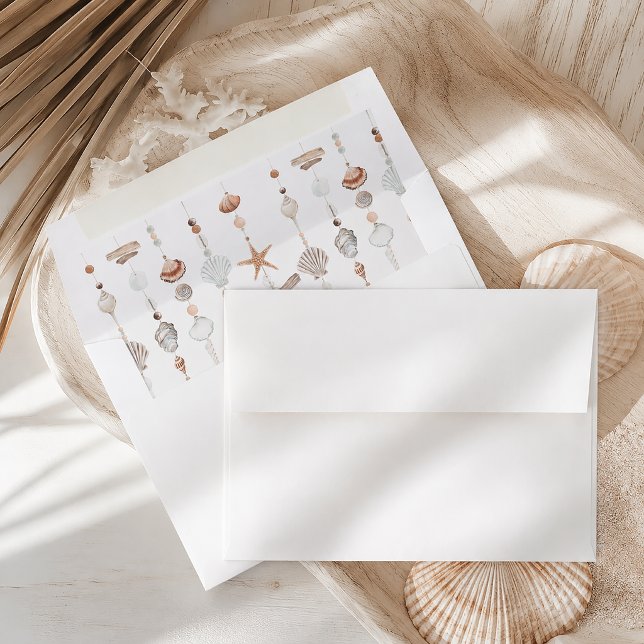 Boho Beach Shell Baby Shower Label Envelope Liner (Creator Uploaded)