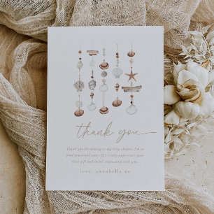Boho Beach Shell Baby Shower Thank You Card