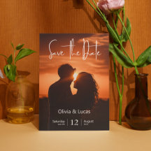 Boho Beach Sunset Save the Date Silhouette