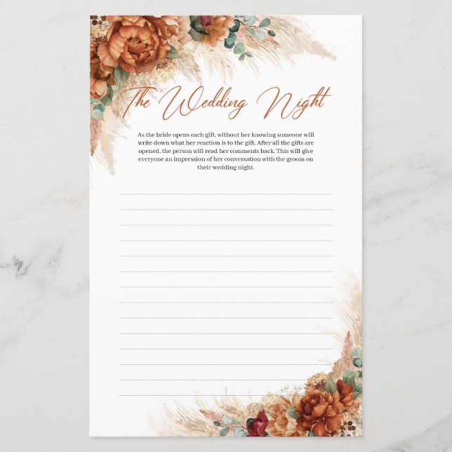 Boho beach terracotta copper The Wedding Night (Front)