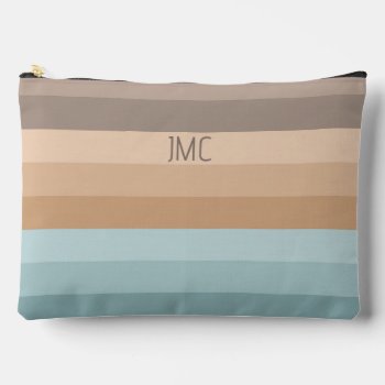 Boho Beach Vibes Monogrammed Stripe Accessory Pouch by Letsrendevoo at Zazzle