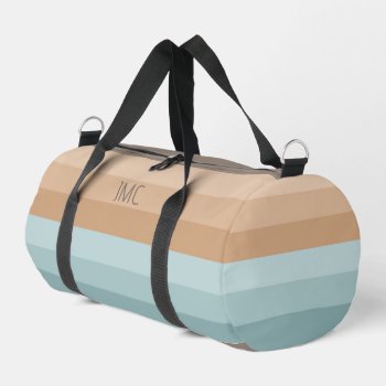Boho Beach Vibes Striped Monogrammed  Duffle Bag by Letsrendevoo at Zazzle