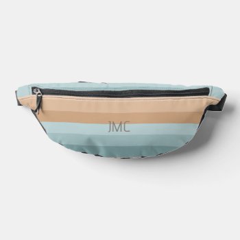 Boho Beach Vibes Striped Monogrammed  Fanny Pack by Letsrendevoo at Zazzle