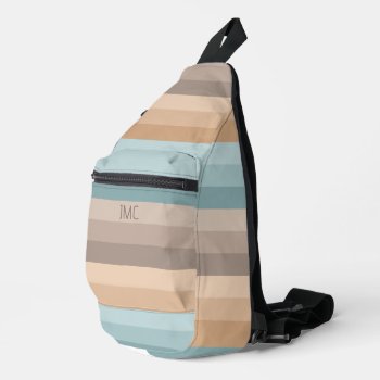 Boho Beach Vibes Striped Monogrammed  Sling Bag by Letsrendevoo at Zazzle