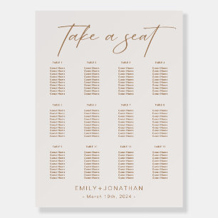 Boho Beach Wedding Table Seating Chart Foam Board