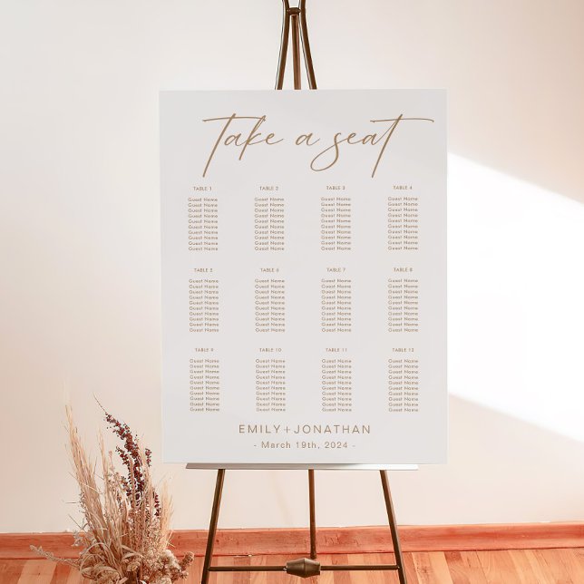 Boho Beach Wedding Table Seating Chart Foam Board (Creator Uploaded)