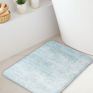 Boho Beach Wood Coastal Blue Modern Bath Mat