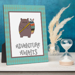 Boho Bear Adventure Awaits Plaque