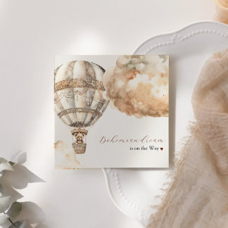 Boho Bear Air Balloon Baby Shower Paper Napkin