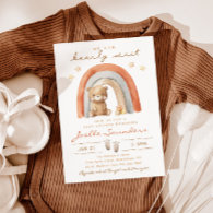 Boho Bear Baby Shower Invitation | Bear Baby