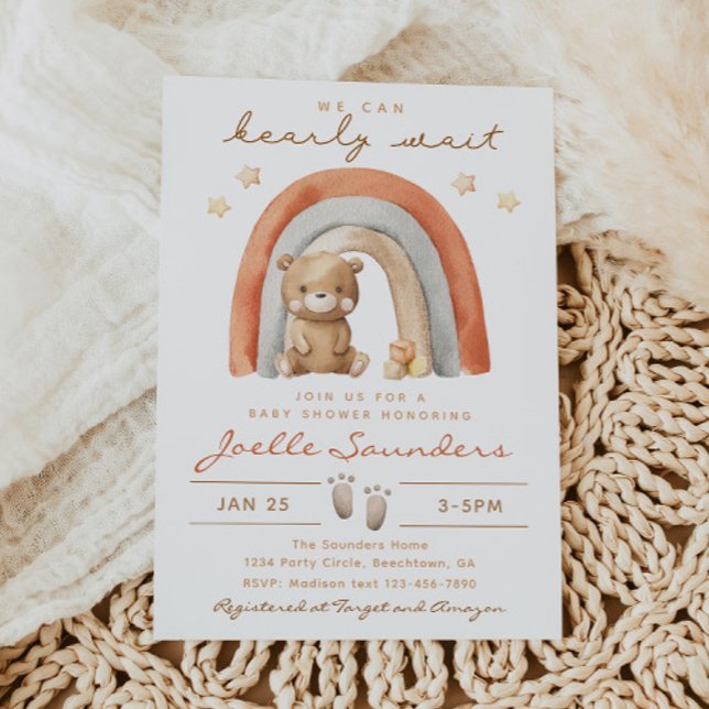 Boho Bear Baby Shower Invitation | Bear Baby  (Creator Uploaded)