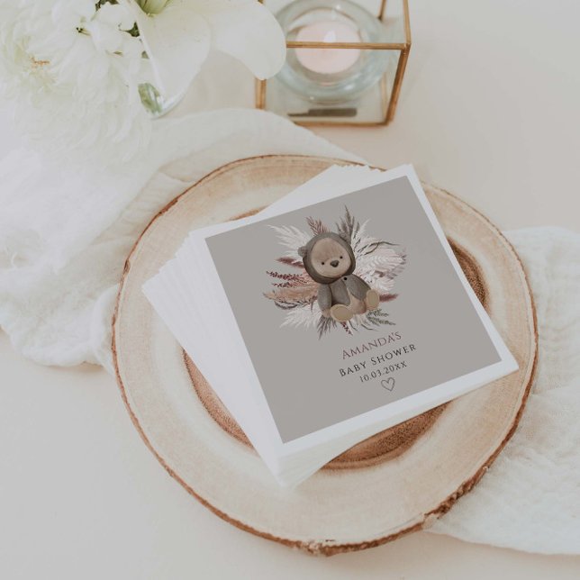 Boho Bear Baby Shower Napkins (Creator Uploaded)