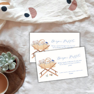 Boho Bear Bassinet Toy Diaper Raffle Baby Shower Enclosure Card