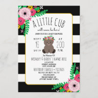 Boho Bear Cub Baby Shower Invitation