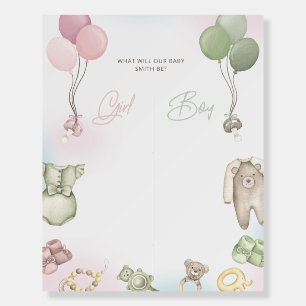 Boho Bear Gender Reveal Voting Sign
