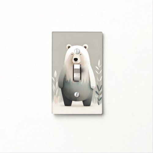 Boho Bear in Woods Light Switch Cover