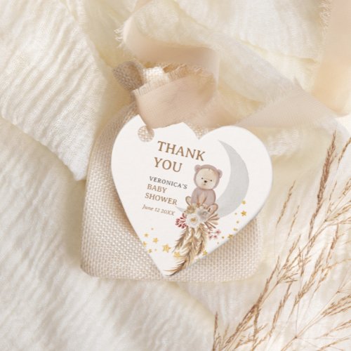 Boho Bear Moon Baby Shower Thank You Favor Tags