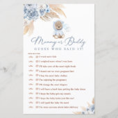 Boho Bear Shower Game Guess Who Said It (Front)