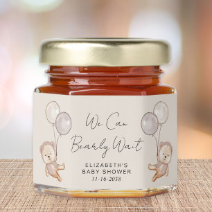 Boho Bearly Wait Teddy Bear Baby Shower Honey Jar Favors