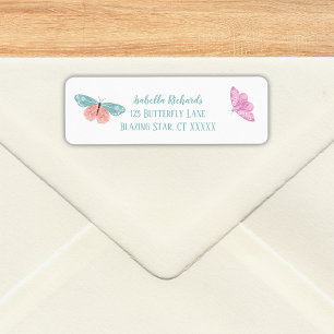 Boho Beautiful Floral Butterflies Label