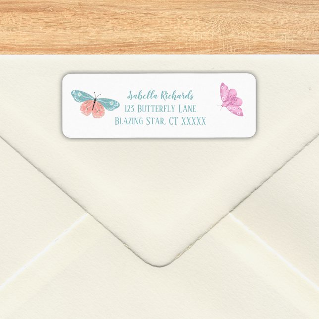 Boho Beautiful Floral Butterflies Label (Creator Uploaded)