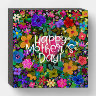 Boho Beautiful Floral Mother's Day Wooden Box Sign
