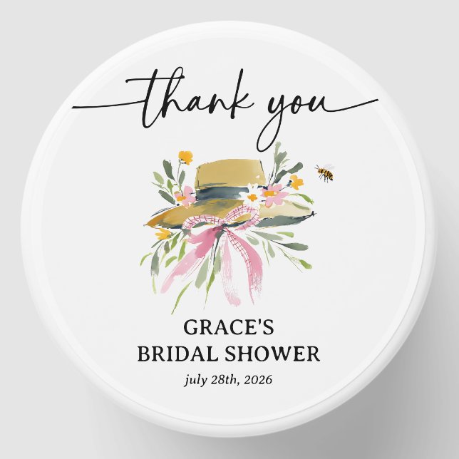 Boho Bee & Wildflower Baby Shower Mini Candle Favors (Front)