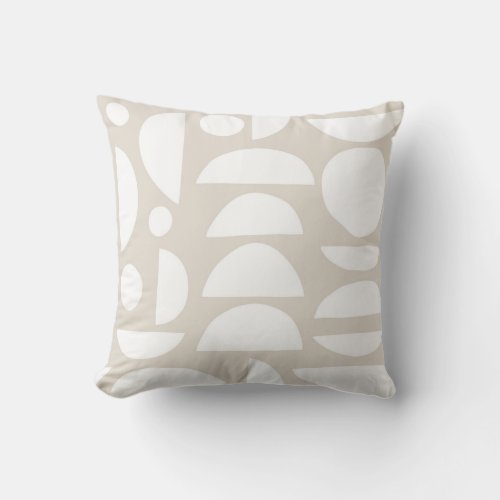 Boho Beige Abstract Moon Phase Throw Pillow