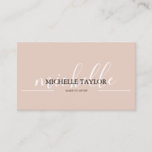 Boho Beige Calligraphy Script QR code Business Card