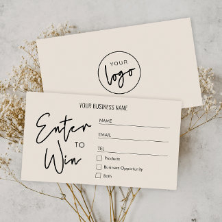 Boho Beige Company Logo Raffle Enter to Win Ticket