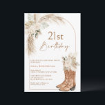 Boho Beige Floral Boots 21st Birthday Invitation<br><div class="desc">Modern Boho Beige Floral Boots 21st Birthday Invitation

Boho birthday invitation featuring a cowgirl boots,  and lovely beige floral arrangements,  modern calligraphy heading and and arched shape.  Ideal for someone looking for neutral colored bohemian western twenty first birthday invitation.</div>