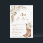 Boho Beige Floral Boots 21st Birthday Invitation<br><div class="desc">Modern Boho Beige Floral Boots 21st Birthday Invitation

Boho birthday invitation featuring a cowgirl boots,  and lovely beige floral arrangements,  modern calligraphy heading and and arched shape.  Ideal for someone looking for neutral colored bohemian western twenty first birthday invitation.</div>
