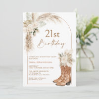 Boho Beige Floral Boots 21st Birthday