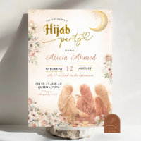 Boho Beige Floral Hijab Party