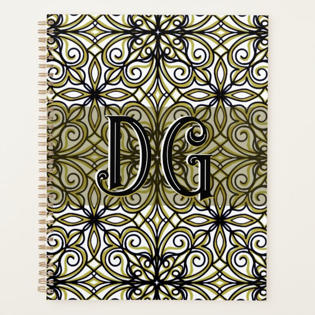 Boho Beige Green Planner (Front)