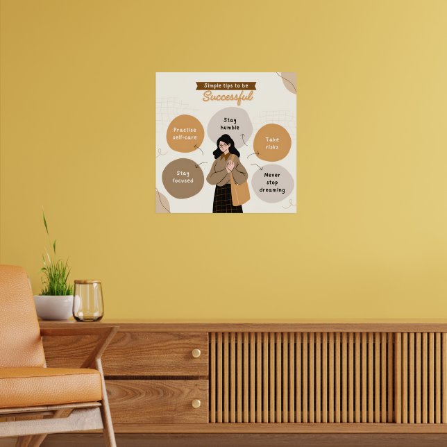 Boho Beige Inspirational  Illustrative Quote  Poster (Living Room 2)