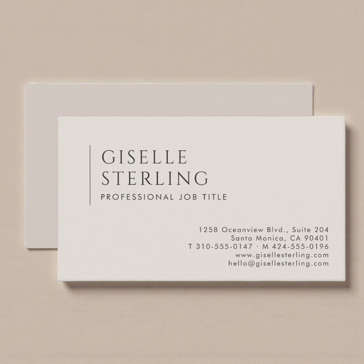 Boho Beige Minimalist Professional Business Card