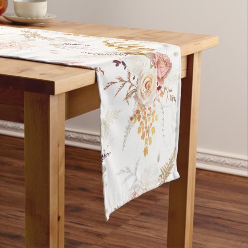Boho Beige, Pampas Grass Terracotta Watercolour We Short Table Runner