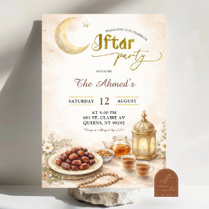 Boho Beige Ramadan Iftar Party Invitation