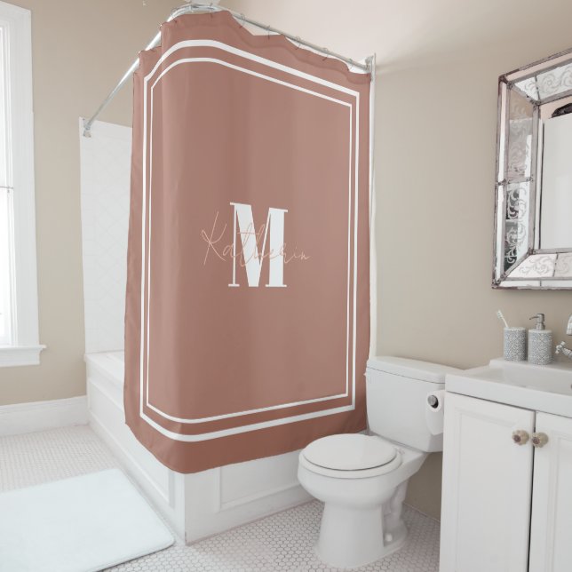 Boho Beige Shower Curtain Color B17868 (In Situ)