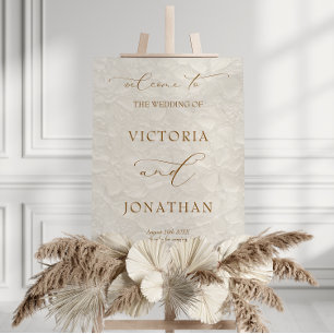 Boho Beige Tan Wedding Welcome Sign