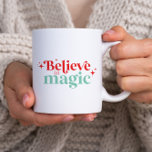 Boho Believe in Magic Christmas modern font Coffee Mug<br><div class="desc">boho modern font Believe in Magic christmas season holiday mug.</div>