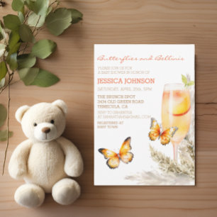 Boho Bellini & Butterflies Baby Shower Invitation