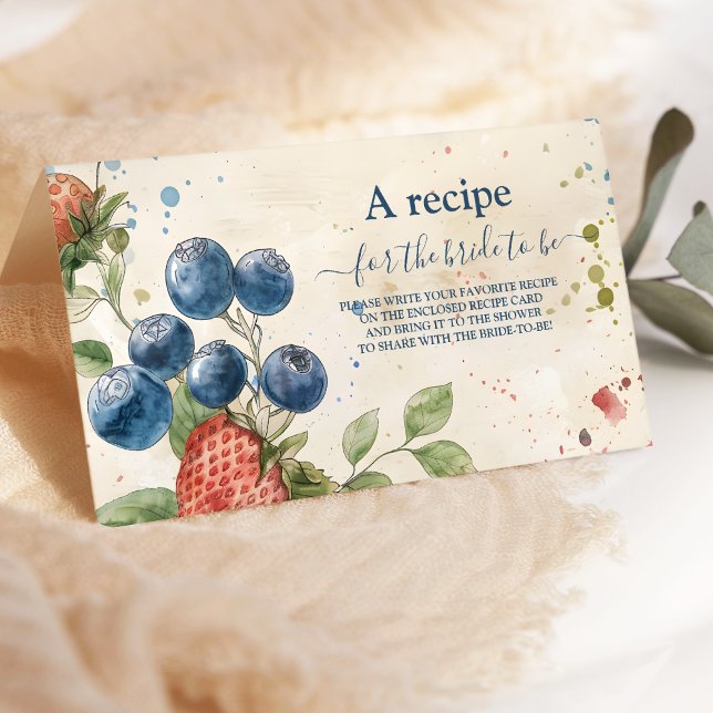 Boho Berry Sweet Strawberry Bridal Shower  Enclosure Card (Creator Uploaded)