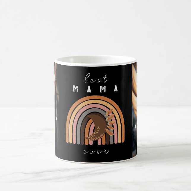 Boho Best Mom Ever Modern Photo Mother's Day Mug (Center)