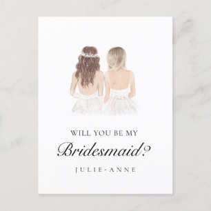 Boho Besties Bridesmaid Proposal Postcard