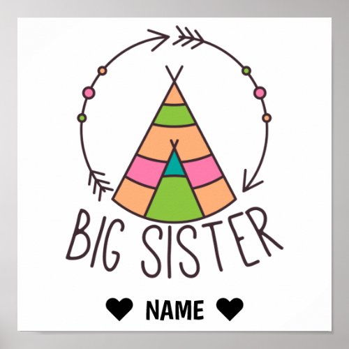 Boho Big Sister Poster