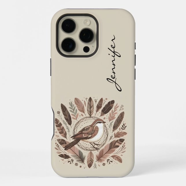 Boho Bird Indian Feather iPhone / iPad case (Back)